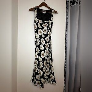 Reformation Black and Cream Floral Dress